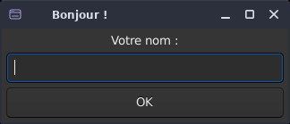 La même fenêtre gtk3sermo sous le thème Adwaita-dark.