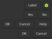 Le widget <button> rendu par gtk3sermo : capture de l'exemple examples/button livré avec le projet.