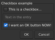 Le widget <checkbox> rendu par gtk3sermo : capture de l'exemple examples/checkbox livré avec le projet.