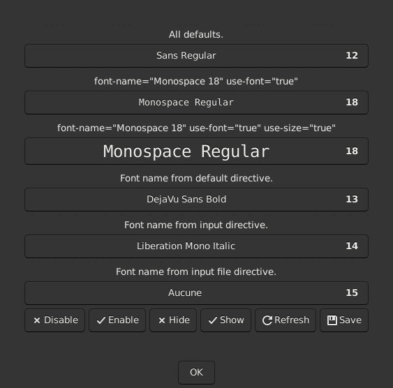 Le widget <fontbutton> rendu par gtk3sermo : capture de l'exemple examples/fontbutton livré avec le projet.