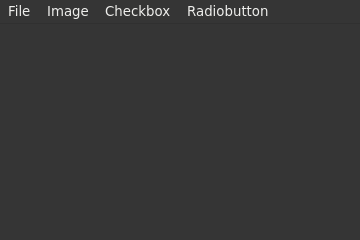 Le widget <menuitem> rendu par gtk4sermo : capture de l'exemple examples/menuitem livré avec le projet.