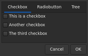 Le widget <notebook> rendu par gtk4sermo : capture de l'exemple examples/notebook livré avec le projet.
