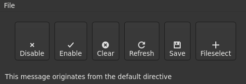 Le widget <statusbar> rendu par gtk4sermo : capture de l'exemple examples/statusbar livré avec le projet.