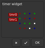Le widget <timer> rendu par gtk4sermo : capture de l'exemple examples/timer livré avec le projet.