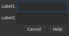 Le widget <vbox> rendu par gtk4sermo : capture de l'exemple examples/vbox livré avec le projet.