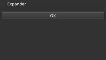 Le widget <expander> rendu par qt6sermo : capture de l'exemple examples/expander livré avec le projet.