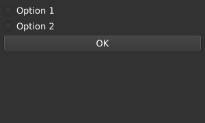 Le widget <radiobutton> rendu par qt6sermo : capture de l'exemple examples/radiobutton livré avec le projet.